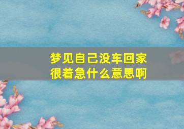 梦见自己没车回家很着急什么意思啊