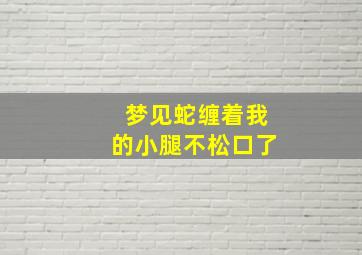 梦见蛇缠着我的小腿不松口了