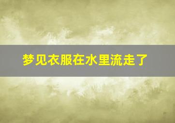 梦见衣服在水里流走了