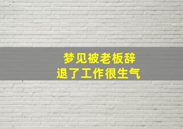 梦见被老板辞退了工作很生气