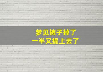 梦见裤子掉了一半又提上去了