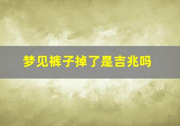 梦见裤子掉了是吉兆吗