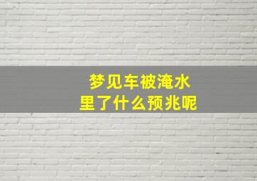 梦见车被淹水里了什么预兆呢