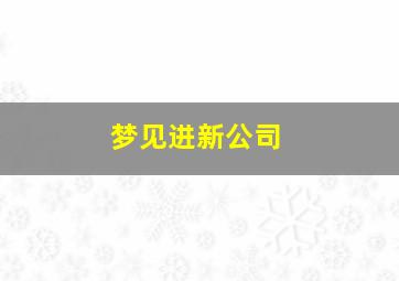 梦见进新公司