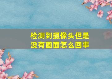 检测到摄像头但是没有画面怎么回事