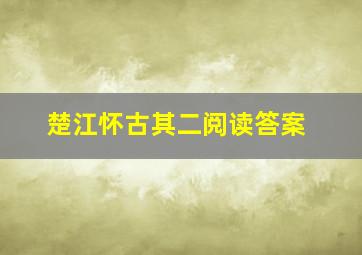 楚江怀古其二阅读答案