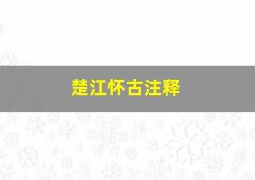 楚江怀古注释