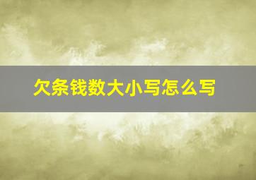 欠条钱数大小写怎么写