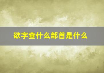 欲字查什么部首是什么