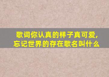 歌词你认真的样子真可爱,忘记世界的存在歌名叫什么