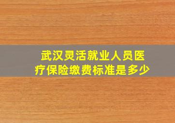 武汉灵活就业人员医疗保险缴费标准是多少