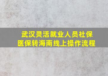 武汉灵活就业人员社保医保转海南线上操作流程