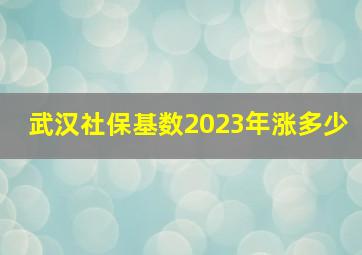 武汉社保基数2023年涨多少