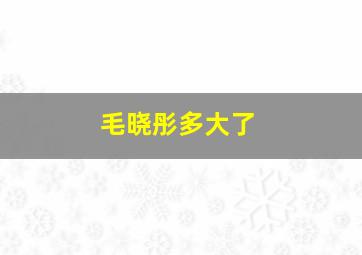 毛晓彤多大了