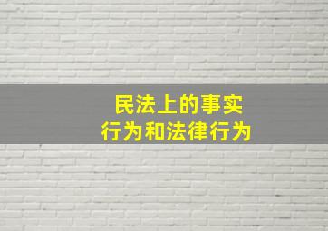 民法上的事实行为和法律行为