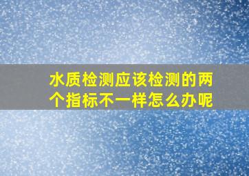 水质检测应该检测的两个指标不一样怎么办呢