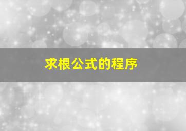 求根公式的程序