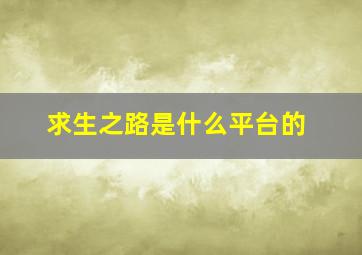 求生之路是什么平台的