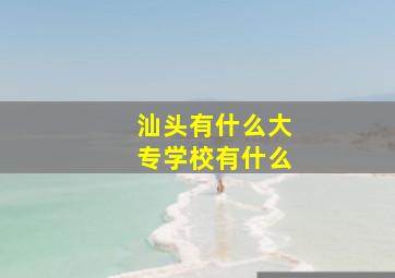 汕头有什么大专学校有什么