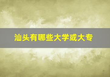 汕头有哪些大学或大专