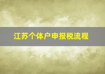 江苏个体户申报税流程