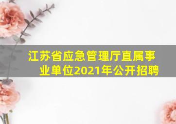 江苏省应急管理厅直属事业单位2021年公开招聘