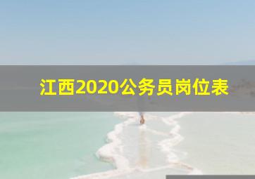 江西2020公务员岗位表