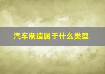 汽车制造属于什么类型