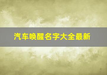 汽车唤醒名字大全最新