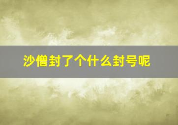 沙僧封了个什么封号呢