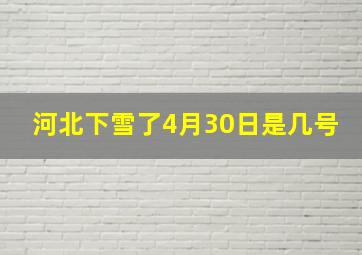 河北下雪了4月30日是几号