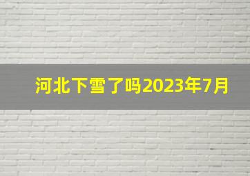 河北下雪了吗2023年7月