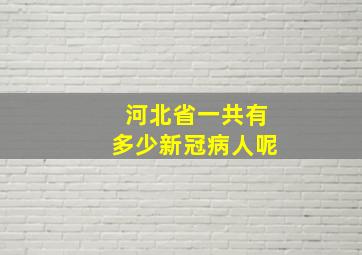 河北省一共有多少新冠病人呢