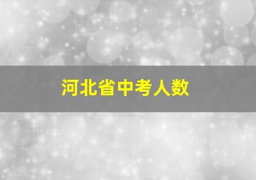 河北省中考人数