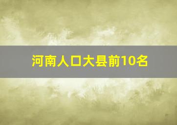 河南人口大县前10名