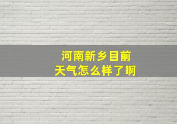 河南新乡目前天气怎么样了啊