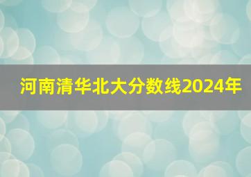 河南清华北大分数线2024年