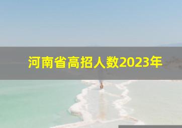 河南省高招人数2023年