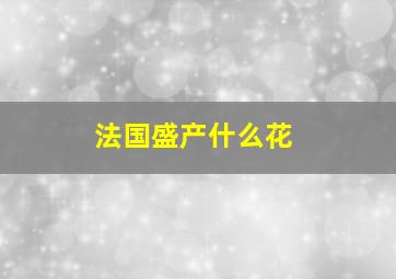 法国盛产什么花