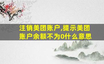 注销美团账户,提示美团账户余额不为0什么意思