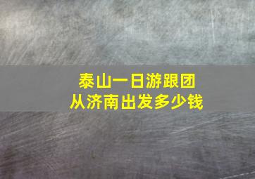 泰山一日游跟团从济南出发多少钱