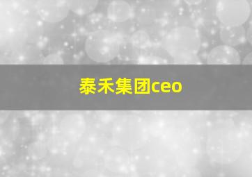 泰禾集团ceo