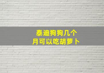 泰迪狗狗几个月可以吃胡萝卜