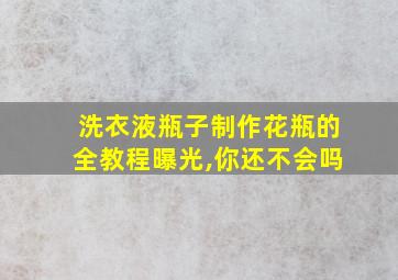 洗衣液瓶子制作花瓶的全教程曝光,你还不会吗