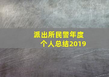 派出所民警年度个人总结2019