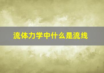 流体力学中什么是流线