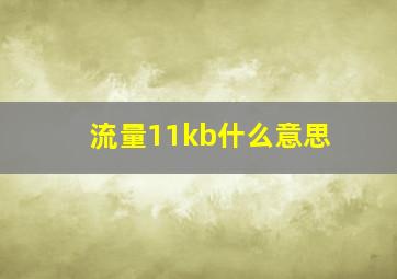 流量11kb什么意思