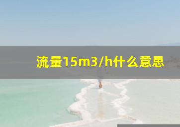 流量15m3/h什么意思