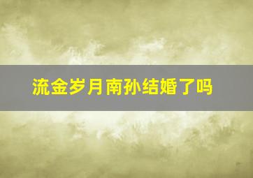 流金岁月南孙结婚了吗