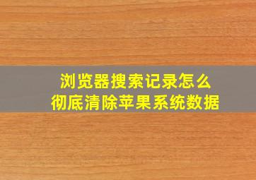 浏览器搜索记录怎么彻底清除苹果系统数据